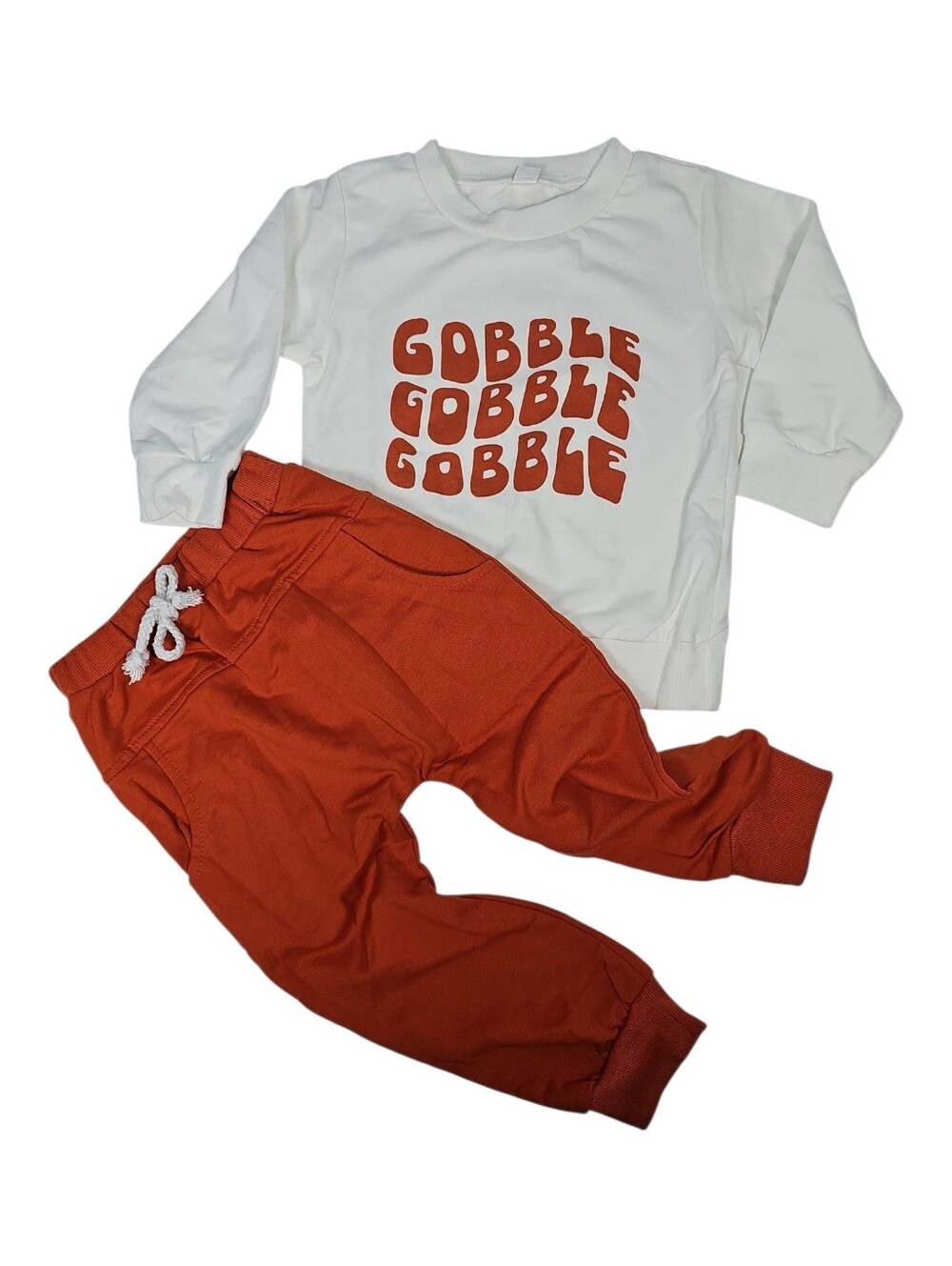 Thanksgiving Outfit 2 Pcs Long Sleeve Turkey Gobble Top Pants Size 2T (*READ)